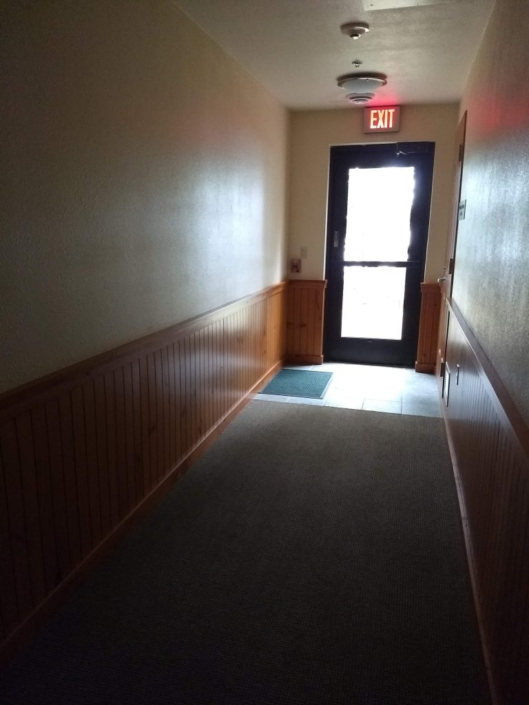 door at end of hall